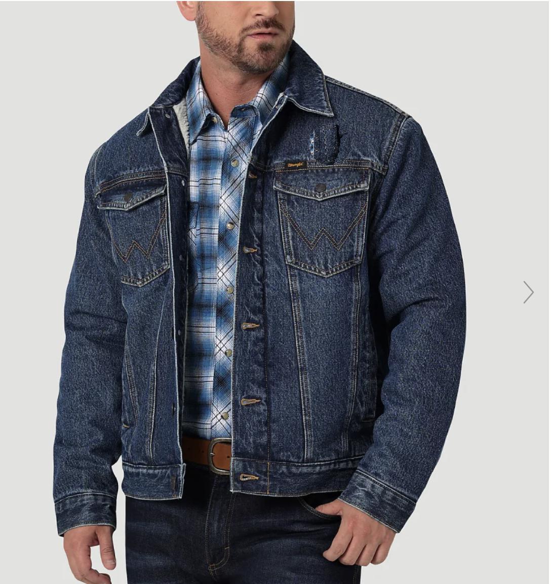 Wrangler Mens Retro Western Denim Jacket - 112335737 – Botas Rojero