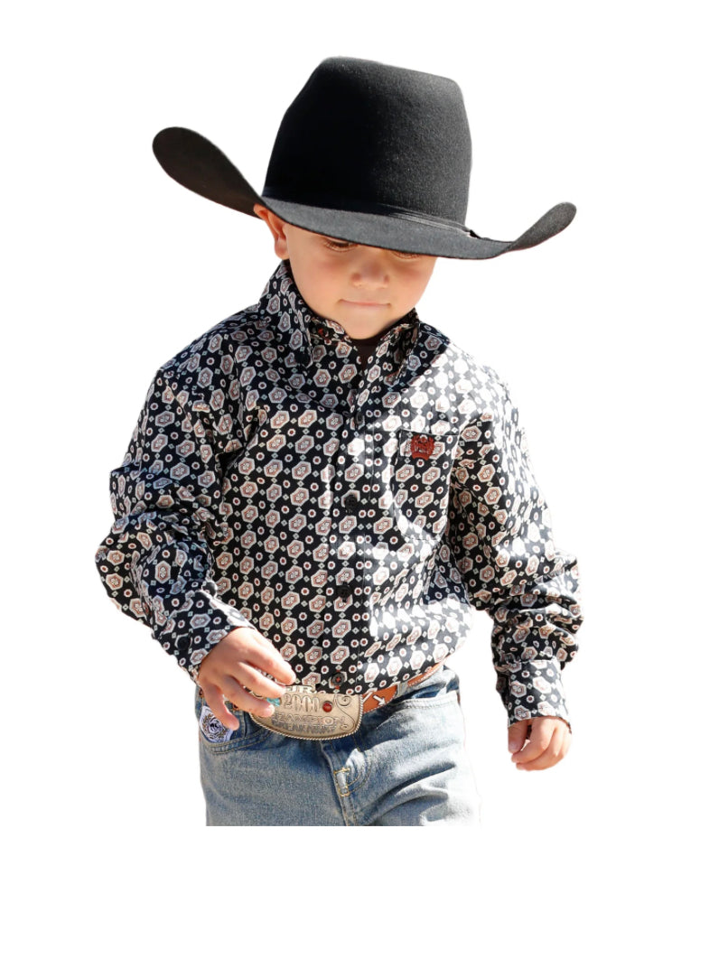 Cinch Toddler Boy's Multicolor Print Button Down Shirt MTW7061323 2T