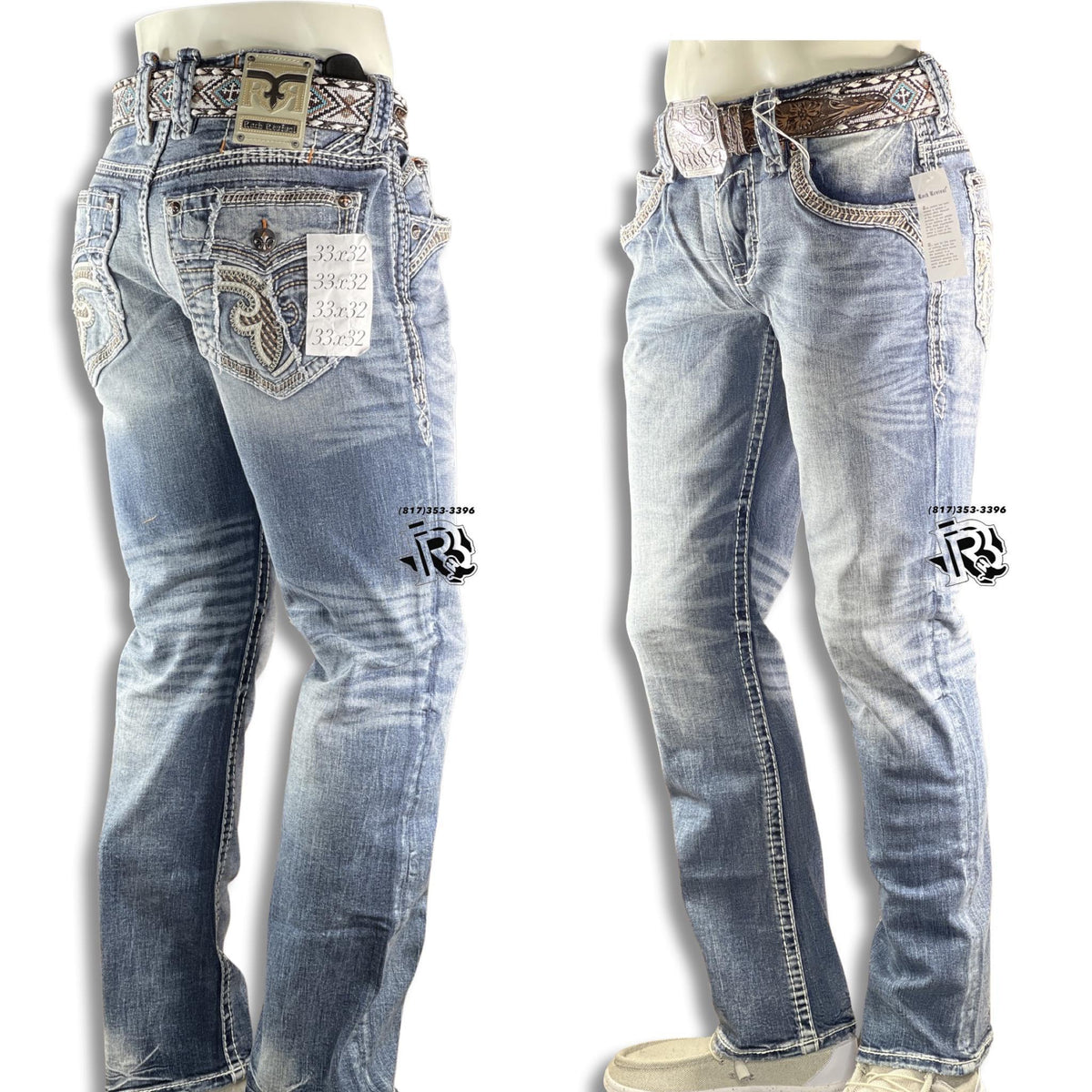 STRAIGHT  ROCK REVIVAL MEN JEANS RP365J202R – Botas Rojero