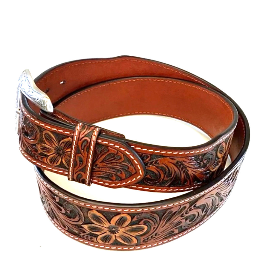 RANGER BELT COMPANY | TOOLED LEATHER TAN WB3971