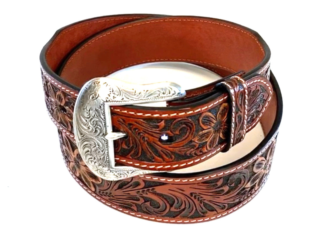 RANGER BELT COMPANY | TOOLED LEATHER TAN WB3971