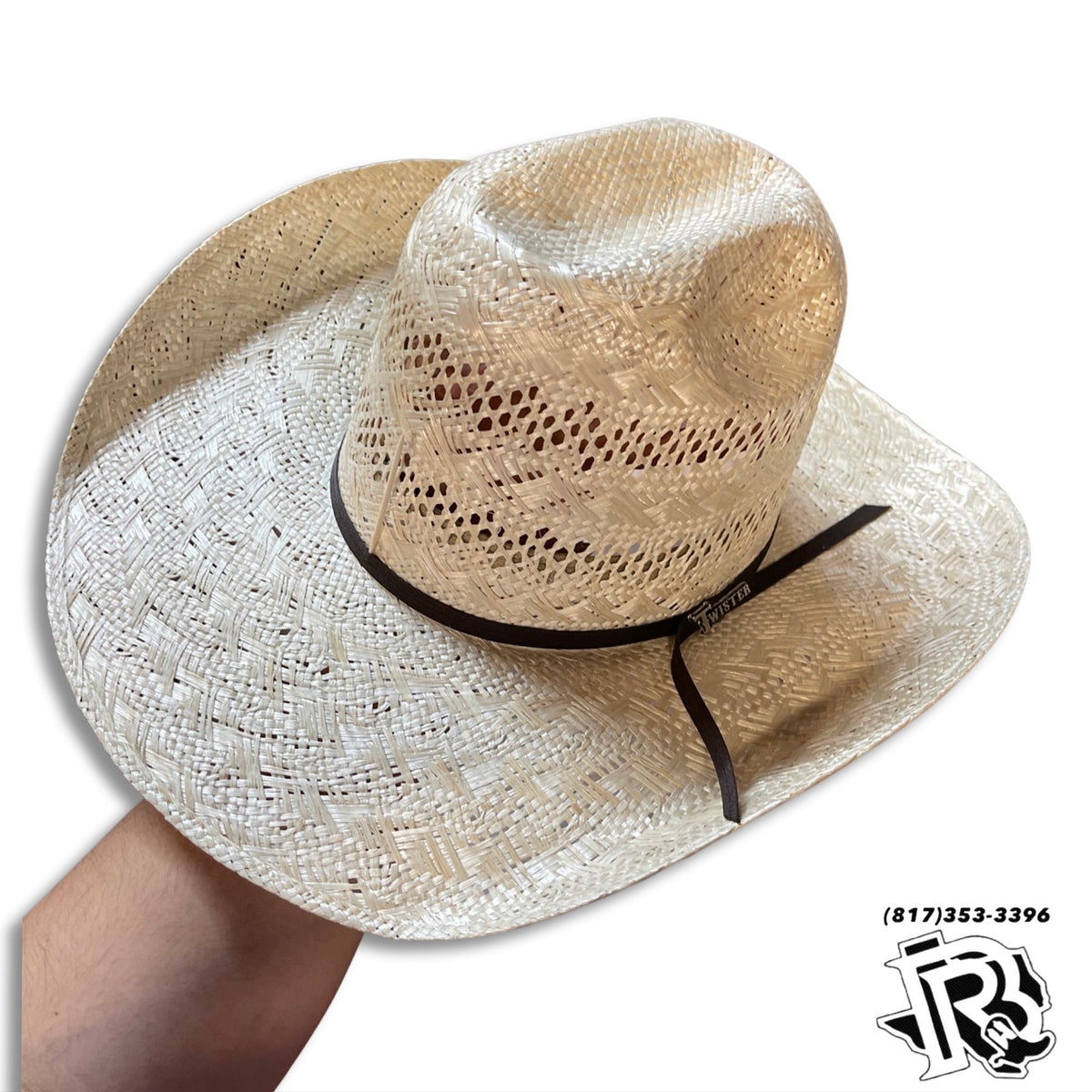 Twister T65208-7.375 4.25 in. Eyelets Fired Palm Hat - Size 7.375