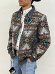 “ Nicholas “ | Hooey MENS bomber jacket tan/brown Aztec pattern | HJ090BRAZ