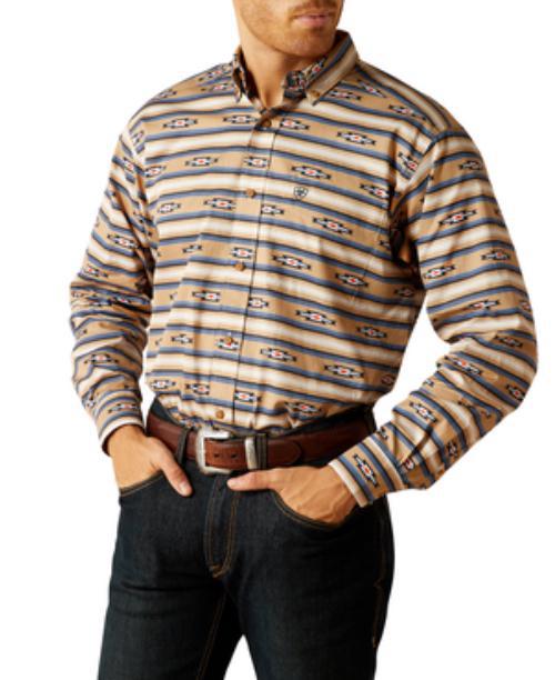 MENS ARIAT KHAKI TRACE LONG SLEEVE SHIRT | 10052616