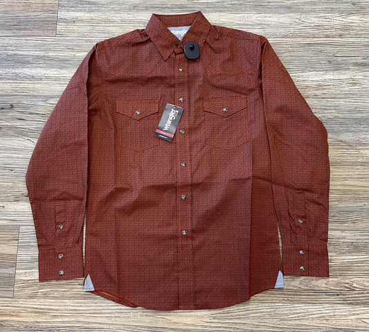 MENS WRANGLER 20X LONG SLEEVE SHIRT RUST |112352258