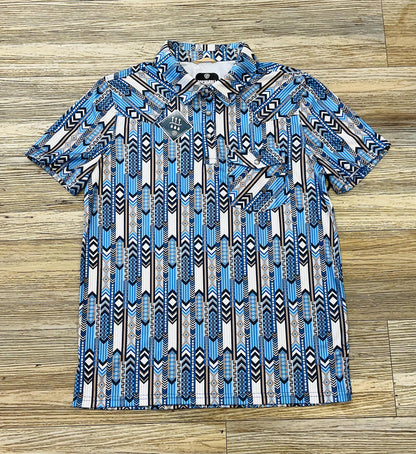 ROCK & ROLL MENS POLO  AZTEC PRINT  | BM53T03491