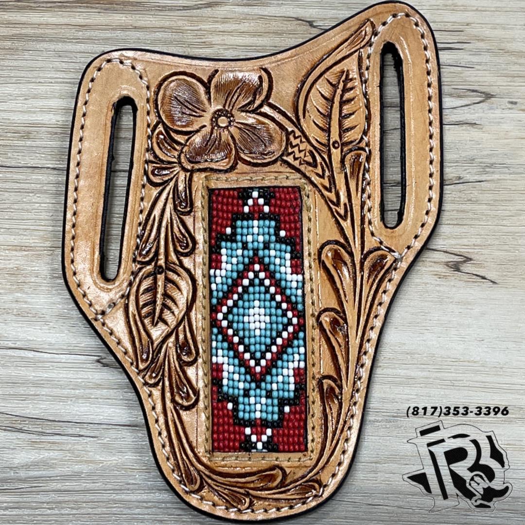 “ THOMAS “ | MEN KNIFE SHEATH TOOLED LEATHER BEADED