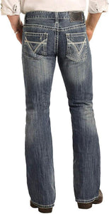 MENS ROCK & ROLL REGULAR FIT BOOTCUT INDIGO WASH JEANS | M0P2602 GRAY LABEL