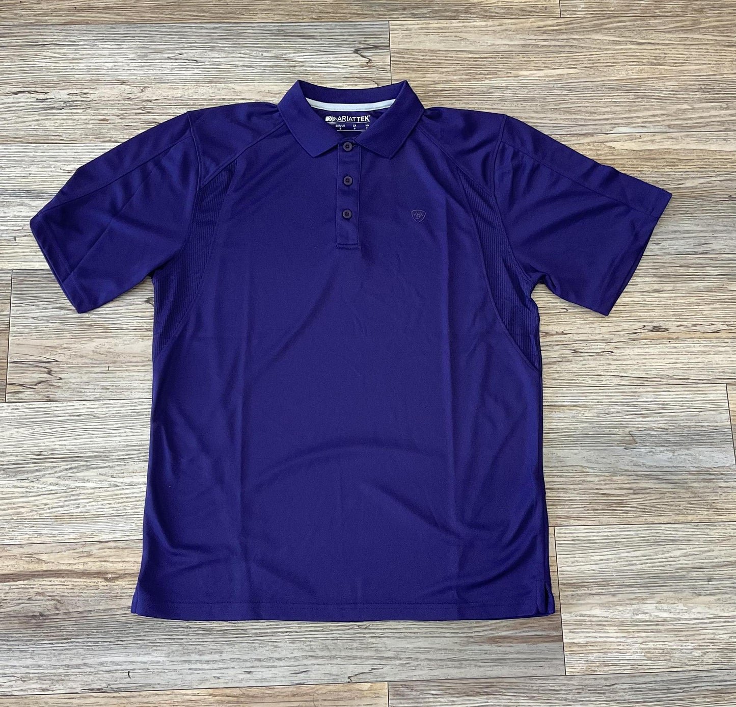 Mens Ariat AC short sleeve Purplavy Polo | 10051341