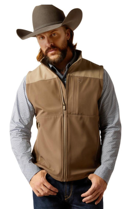 MENS ARIAT WYATT SOFT SHELL MAJOR BROWN/BRINDLE VEST |10052596