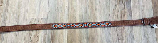 “ JAMES “ | MEN WESTERN BEADED BELT 2 INCH MULTI COLOR