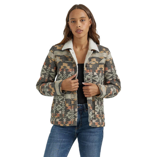 Wrangler Retro® Ladies Southwestern Geometric Grey Jacket |112353135