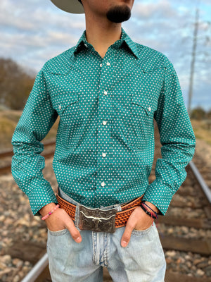 Men’s panhandle turquoise long sleeve shirt | RMN2S02801