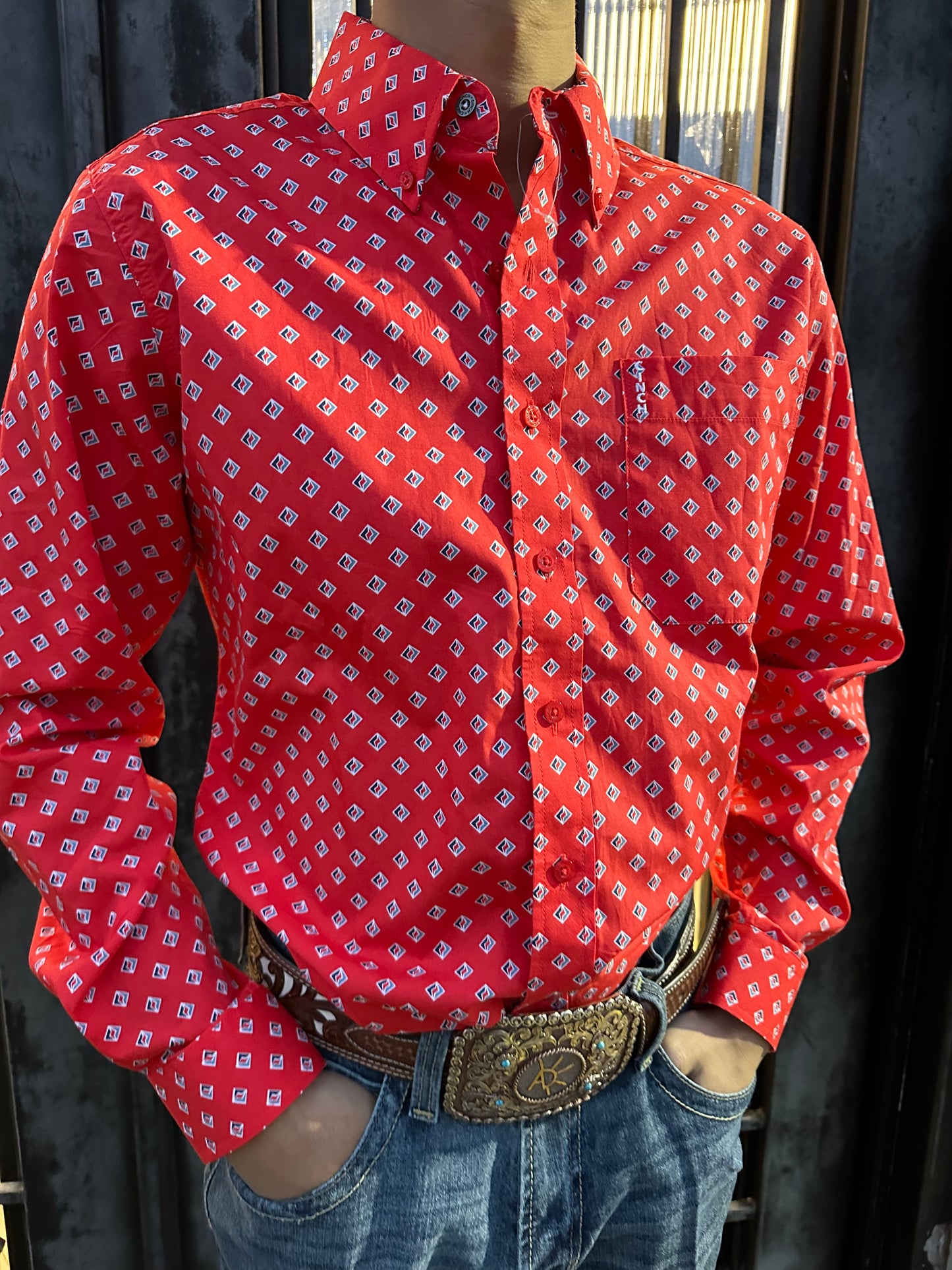 Mens Cinch Red Long Sleeve