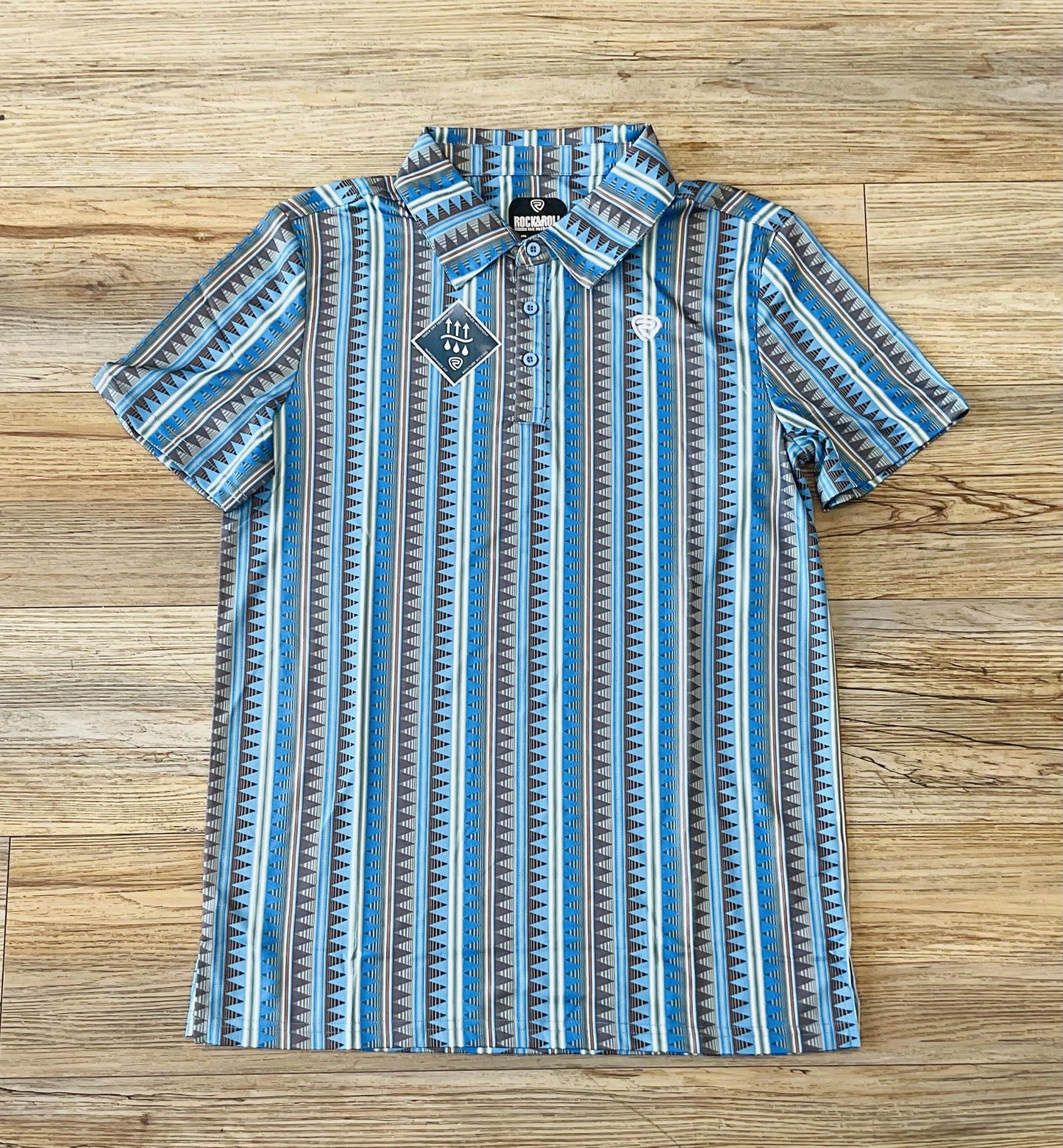 Mens rock & roll aztec stripe polo | BM51T03482