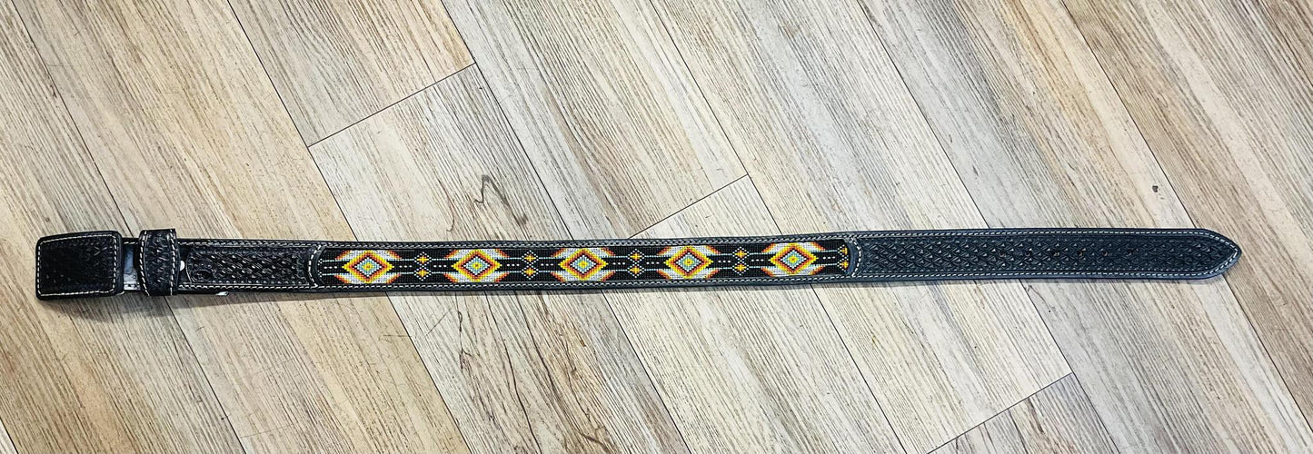 “ JASON “ | MEN WESTERN BEADED BELT 2 INCH MULTI COLOR