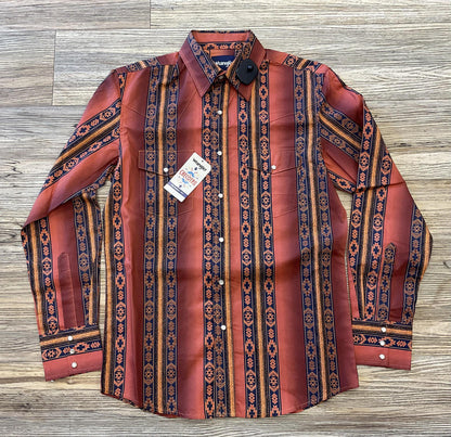 MENS WRANGLER RED LONG SLEEVE SHIRT | 112351473