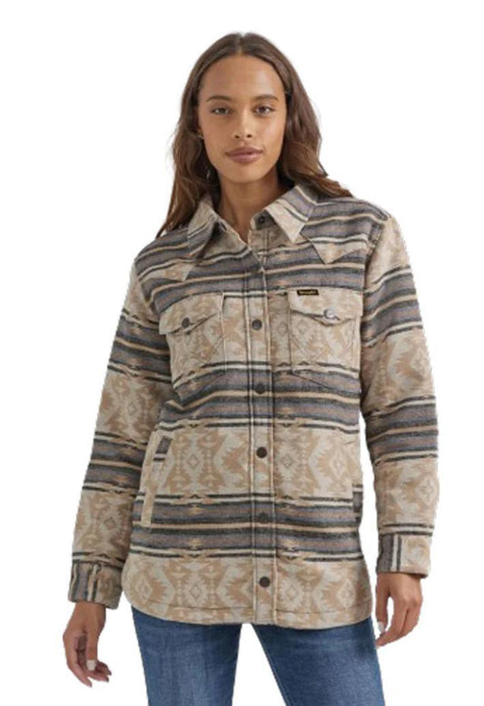 WOMENS WRANGLER SOUTHWESTERN PRINT JACKET IN DOE STRIPE |112353133