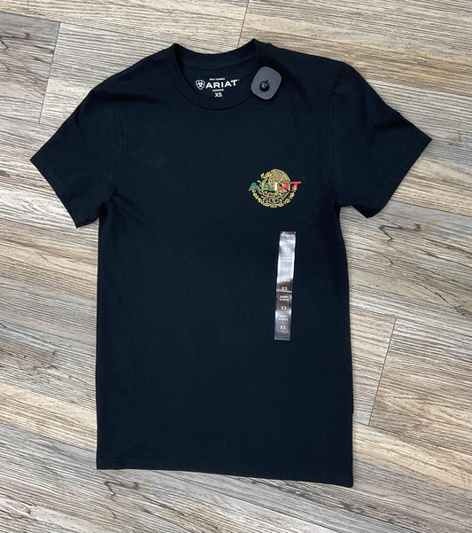 MEN’S ARIAT MEXICO FLAG LOCKUP BLACK T-SHIRT | 10051697