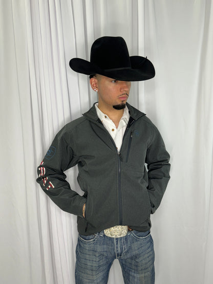 “ Gabriel “ |  MEN'S ARIAT USA FLAG GREY SOFTSHELL OUTERWEAR  10041439