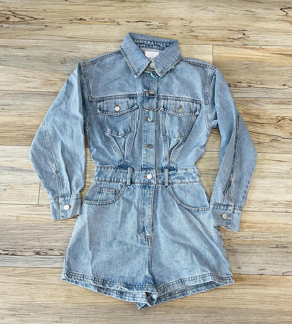 ‘’ABIGAIL’’ DENIM ROMPER