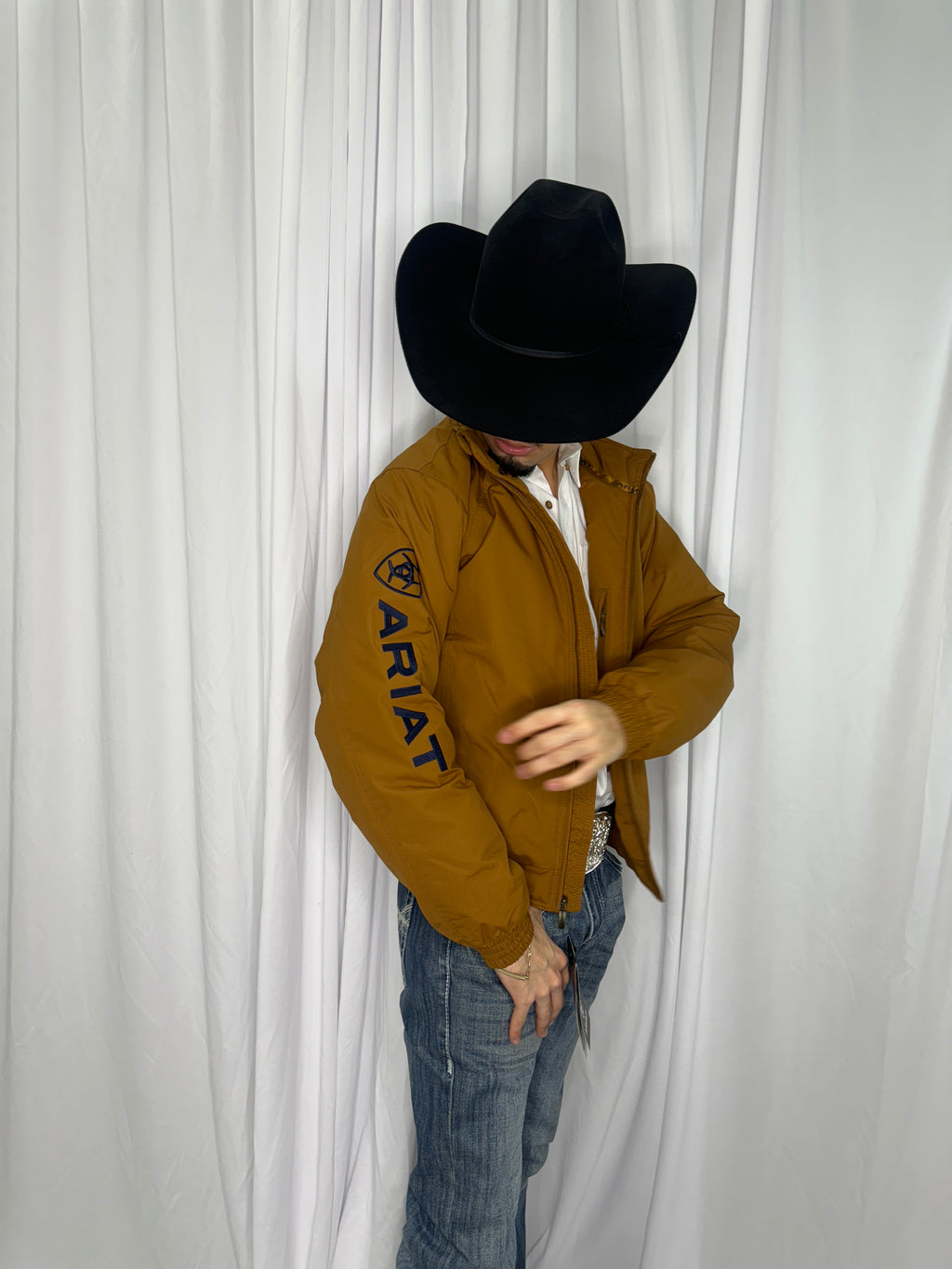 MENS ARIAT TEAM LOGO INS JACKET CHESTNUT | 10041545