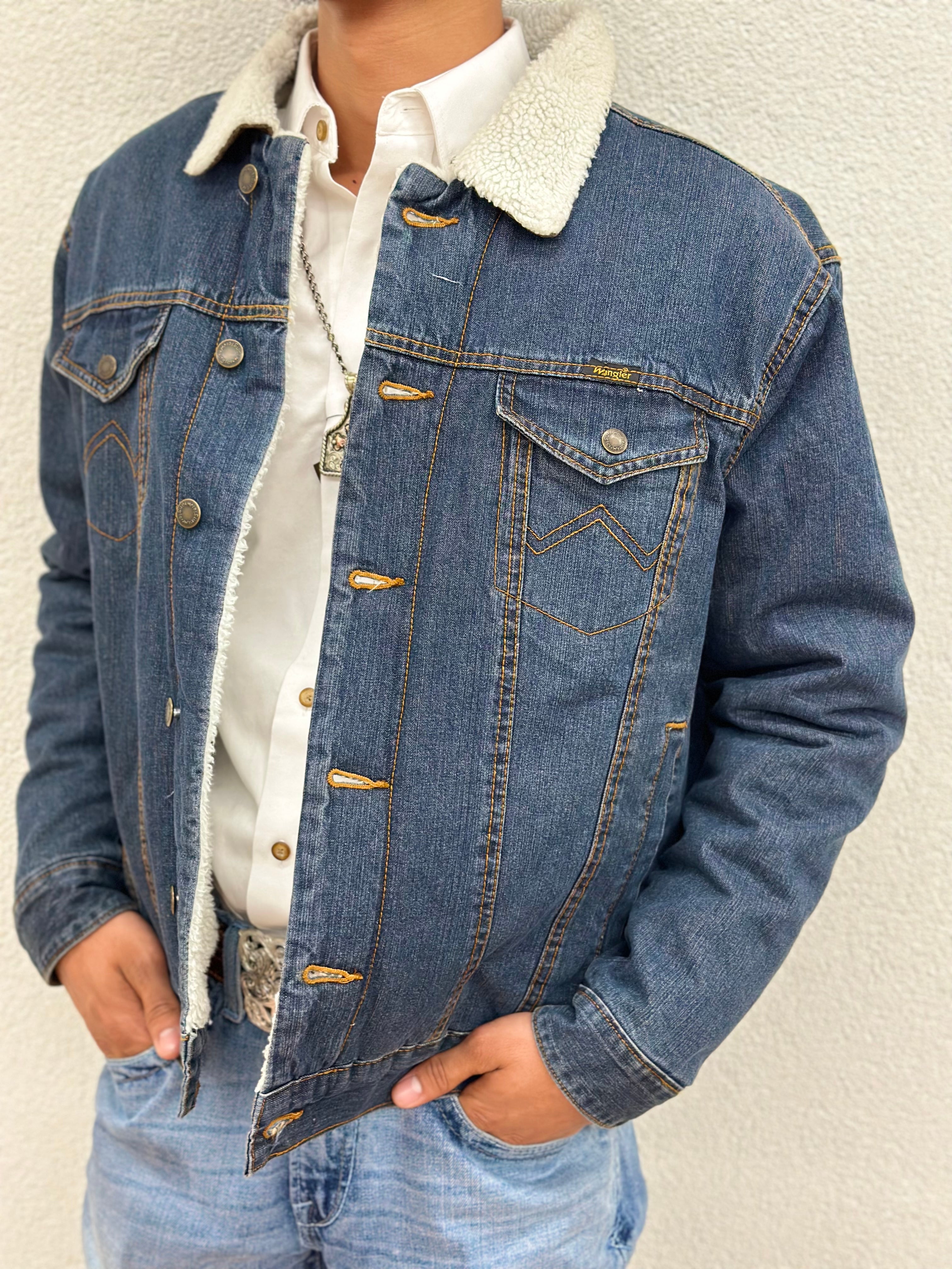 “ Easton “  | WRANGLER GRIZZLY DENIM JACKET VINTAGE MEN JACKET 74256RT