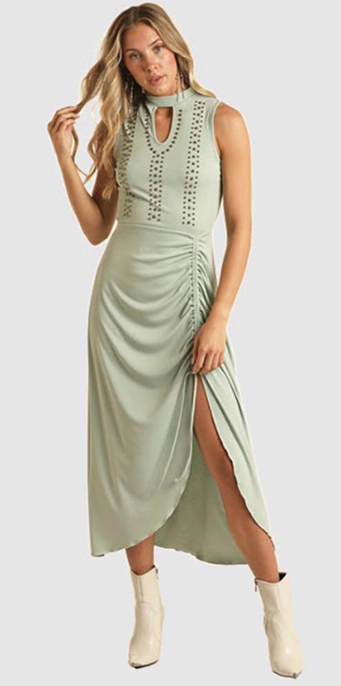 Rock & Roll Cowgirl Jade Ribbed Maxi Dress | BWD0R03295