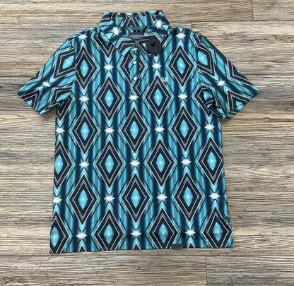 MEN’S PANHANDLE   TURQUOISE SNAP TURQUOISE POLO |TM51T04908