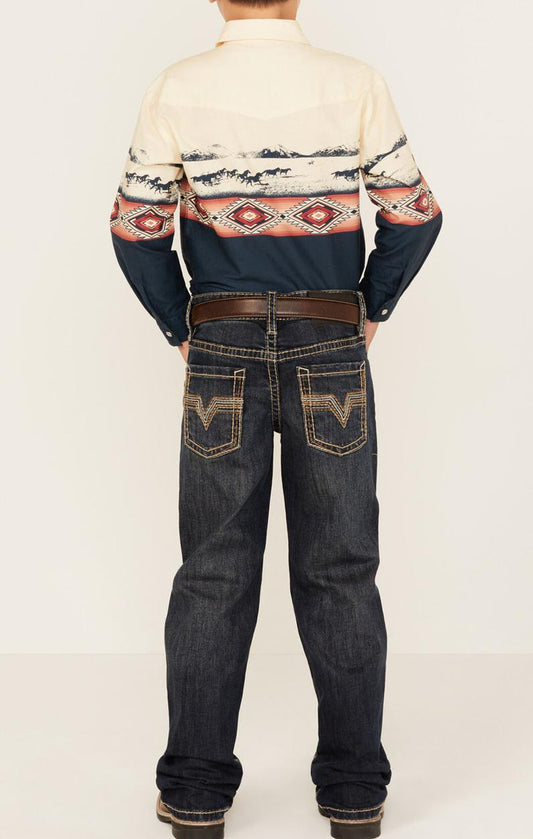 BOYS ROCK & ROLL DARK VINTAGE BOOTCUT JEANS | BB0BD05575