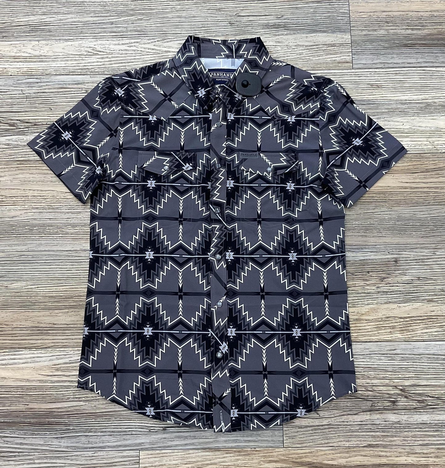 MENS PANHANDLE BLACK SHORT SLEEVE WOVEN SHIRT | TMN3S04884