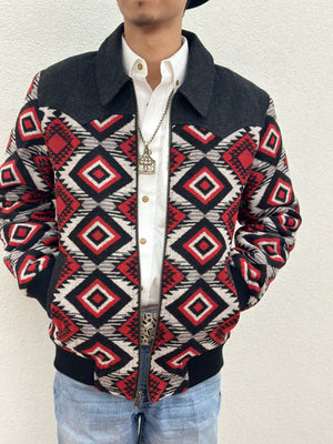 “ Ramsey ” | MENS WOOL AZTEC COAT POWER RIVER SCARLET | PRM092RZZD