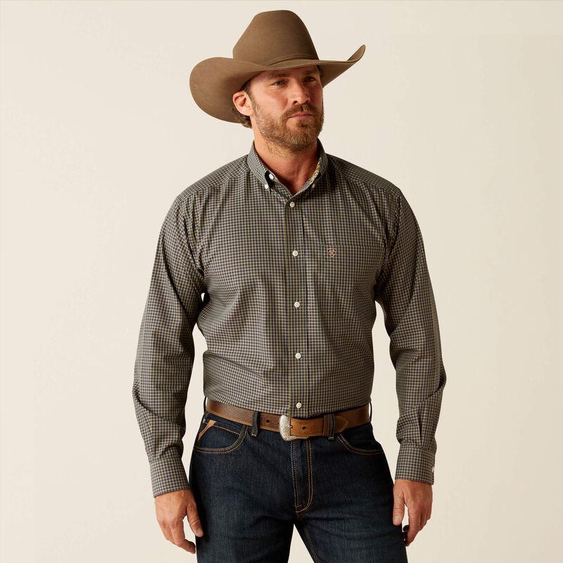 MENS ARIAT NAVY LONG SLEEVE SHIRT | 10053911