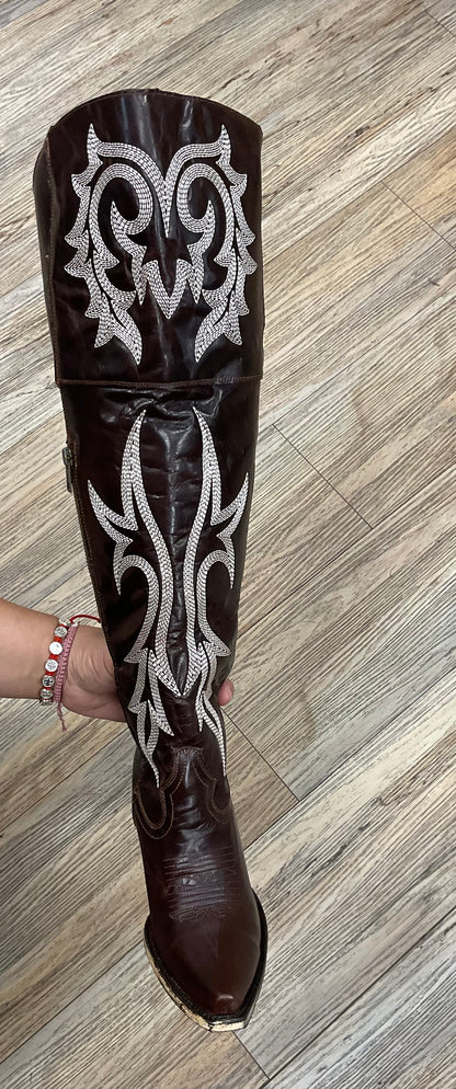 ‘’GINNA’’ BROWN WESTERN BOOTS