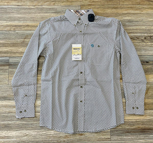 Wrangler Men's George Strait Collection Latte & Turquoise  Western Shirt | 112352714