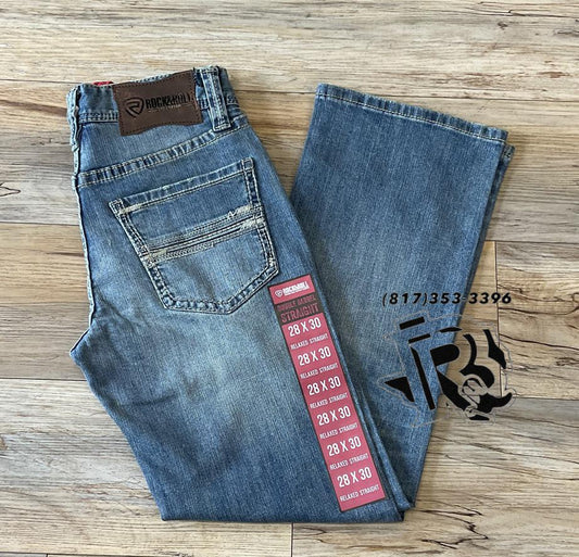 Men’s straight raised double barrel light vintage rock & roll jeans | BM0SD02501 RED LABEL