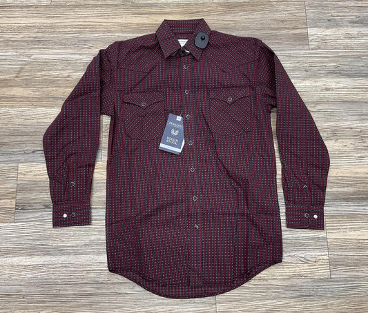 MENS ROCK & ROLL MENS LONG SLEEVE BURGUNDY SHIRT | RMN2S04600