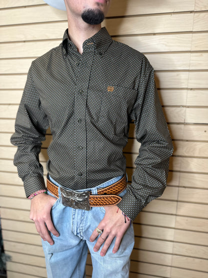 CINCH MEN'S  WESTERN SHIRT OLIVE / BLACK  | MTW1105664