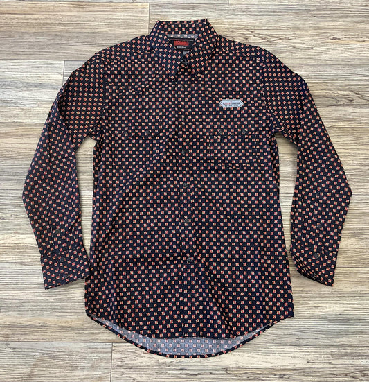 MENS ROCK & ROLL MEDERN FIT LONG SLEEVE BURGUNDY SHIRT | BMN2S05459