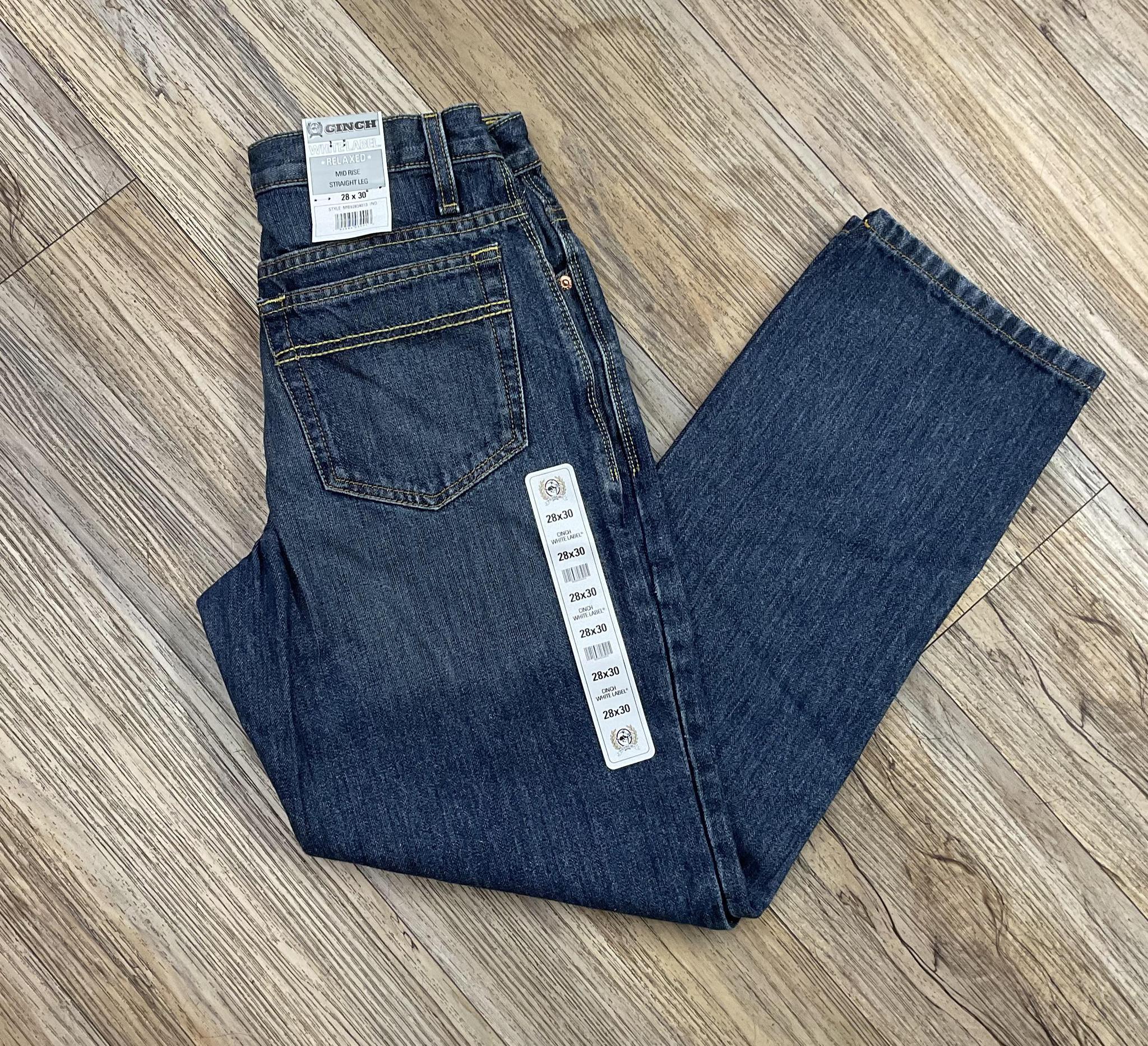 Cinch White Label Relaxed Fit Mid Rise Jeans Dark Stonewash