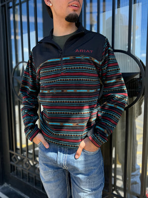 MENS ARIAT BASIS BLACK SOUTHWEST SWEATER | 10052088