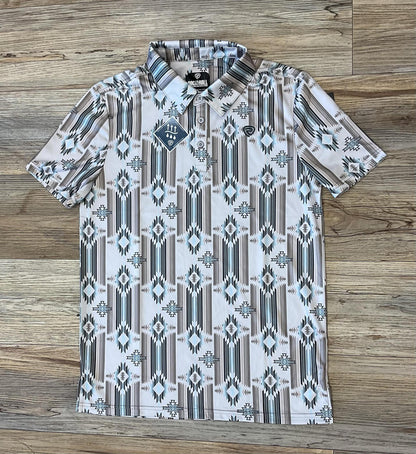 MENS PANHANDLE AZTEC STRIPE POLO NATURAL | BM51T03484