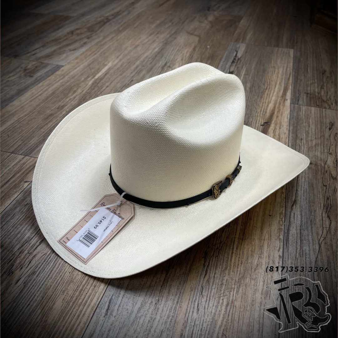 Larry Mahan 15X El Elegante | Ivory straw Hat 3.5 Inch brim