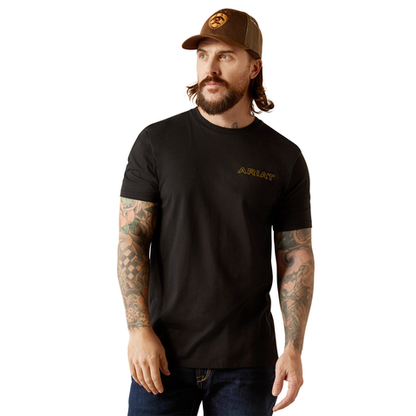 MENS ARIAT WESTERN WEAR SHORT SLEEVE BLACK T-SHIRT |10053994