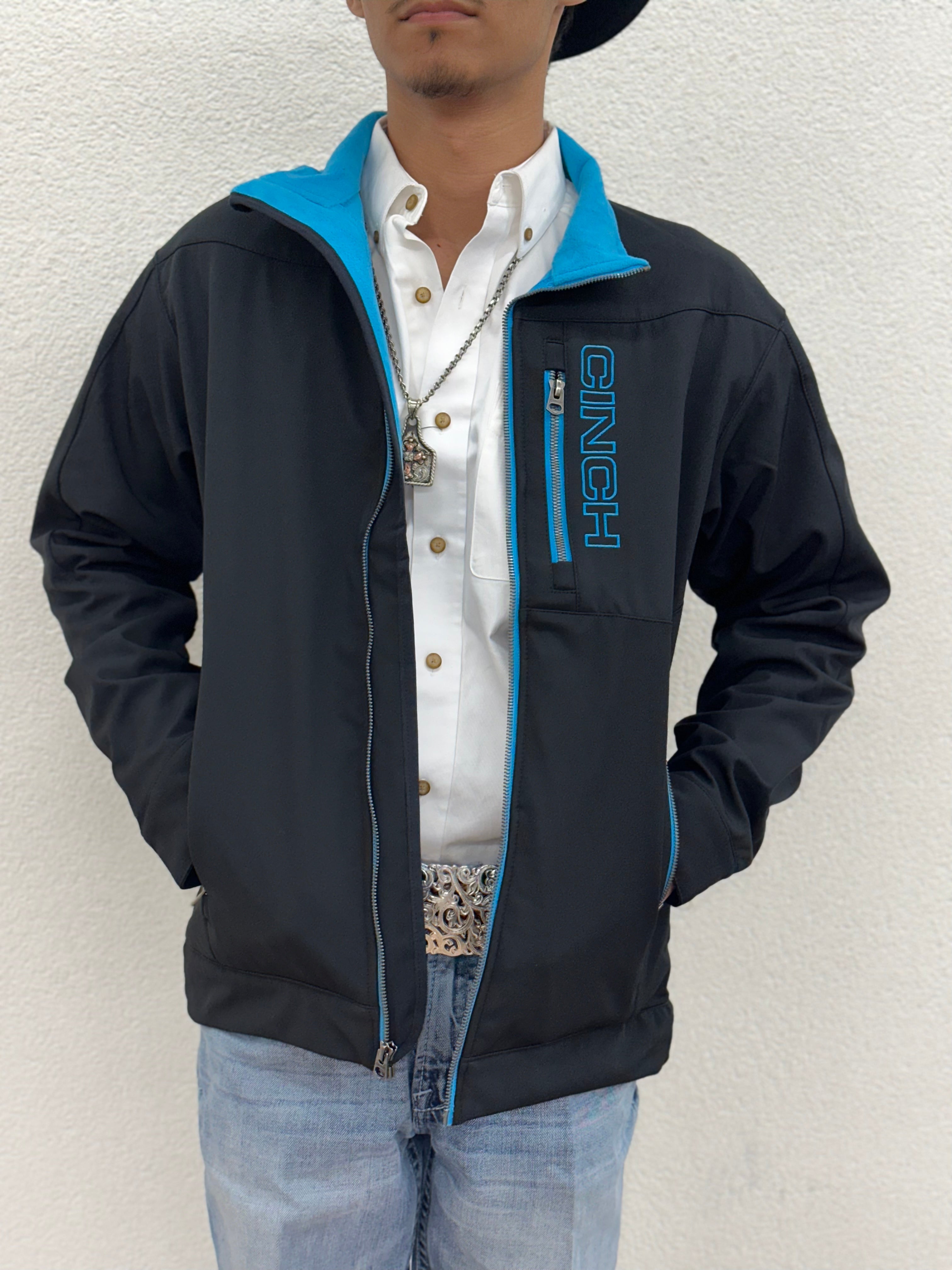 MENS CINCH SOLID BONDED JACKET BLACK / BLUE|  MWJ1077067