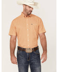 MENS GEOMETRIC SHORT SLEEVE ARENAFLEX BUTTON DOWN SHIRT ORANGE | MTW1704106