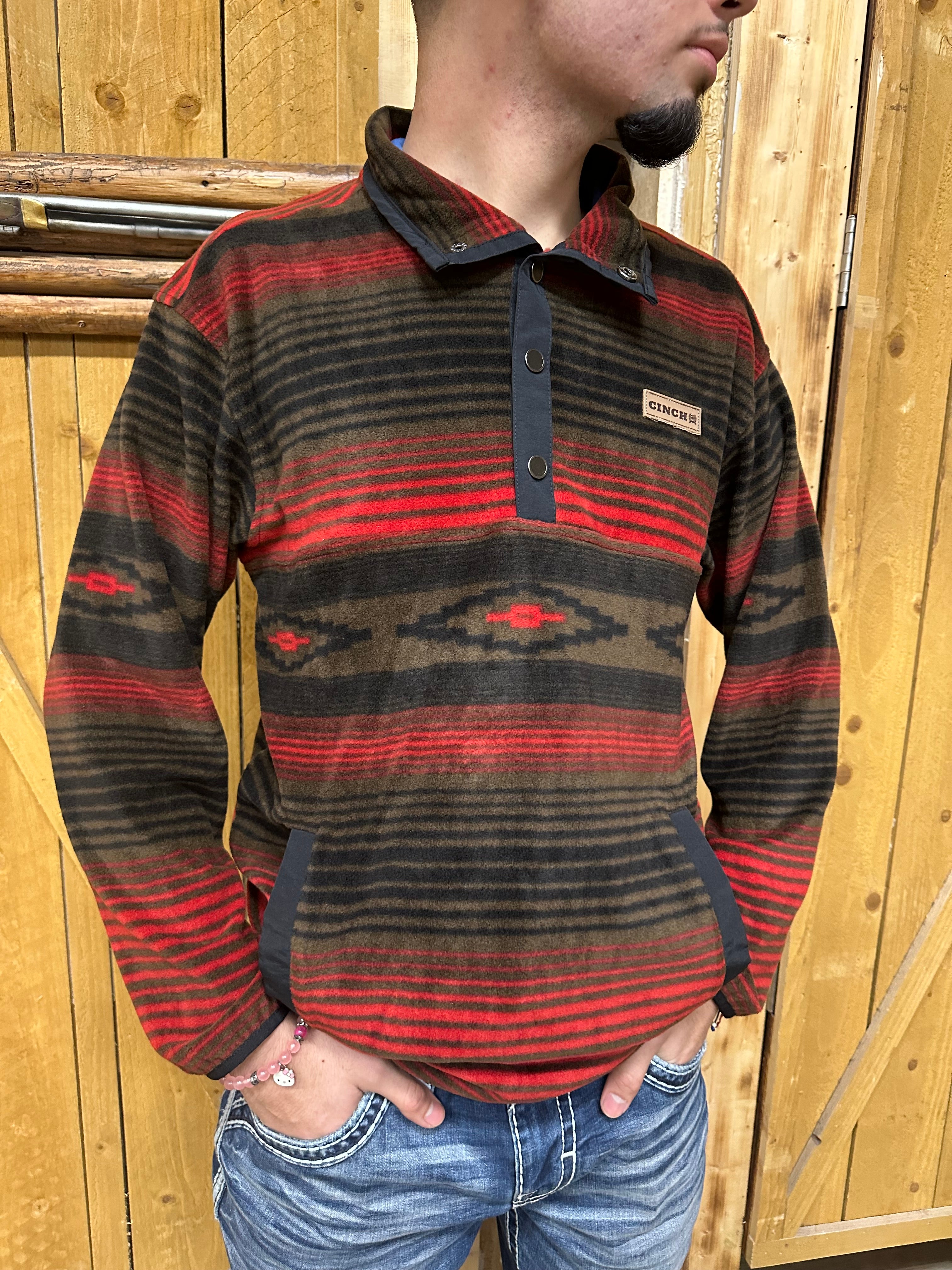 “ Brayden “ | MEN CINCH BROWN AND RED PULLOVER MWK1514012