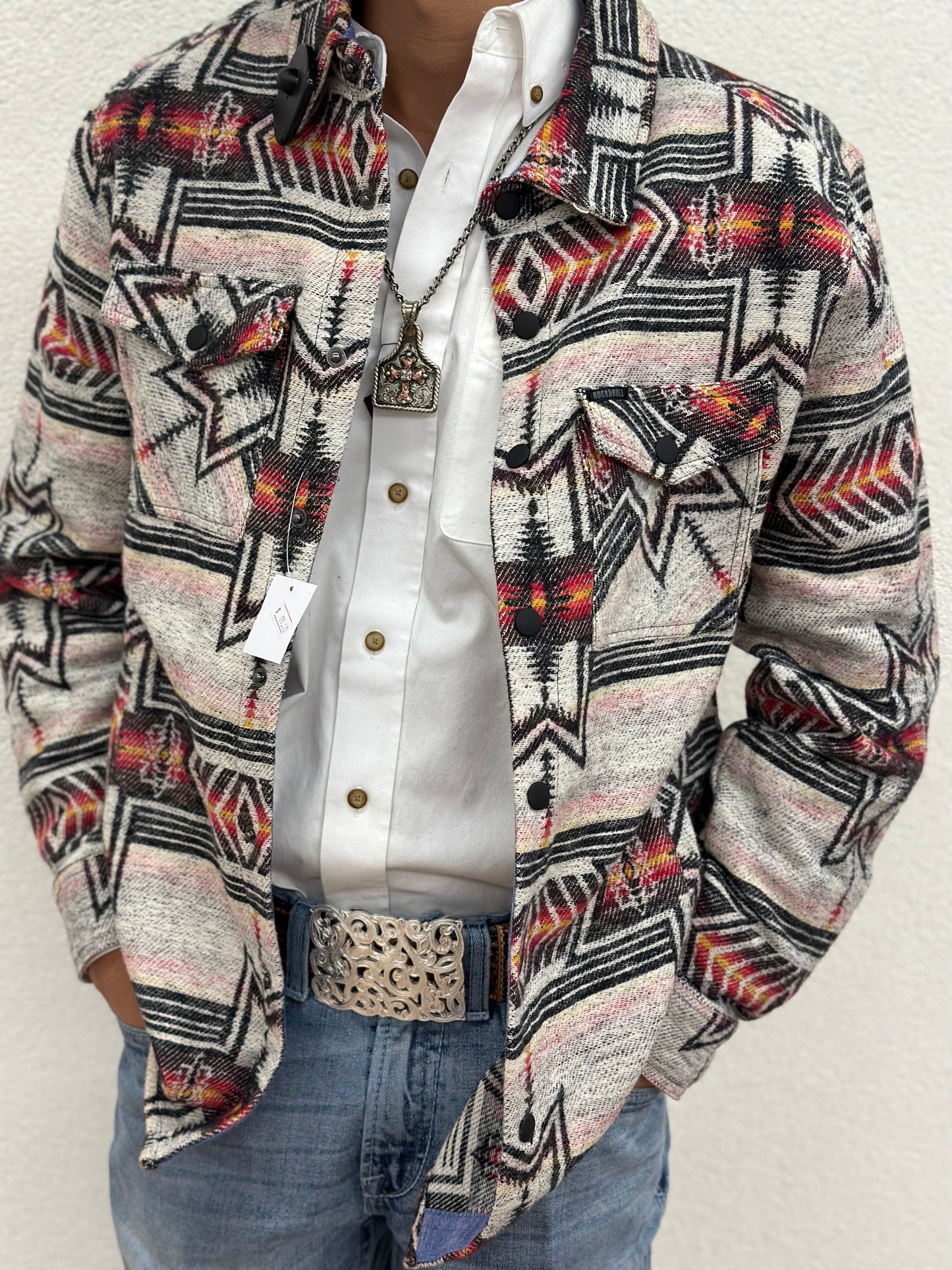 “ Brandon “ | COTTON AZTEC SHIRT JACKET NATURAL ROCK & ROLL RRMO92RZWP