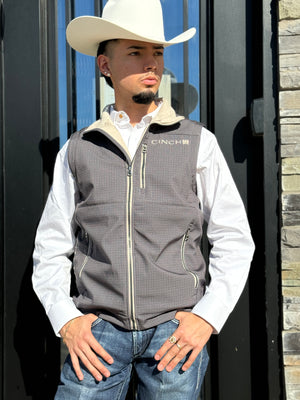 Men's Cinch Conceal Carry Bonded Gray Vest |MWV1541008