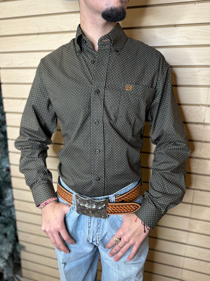 CINCH MEN'S  WESTERN SHIRT OLIVE / BLACK  | MTW1105664